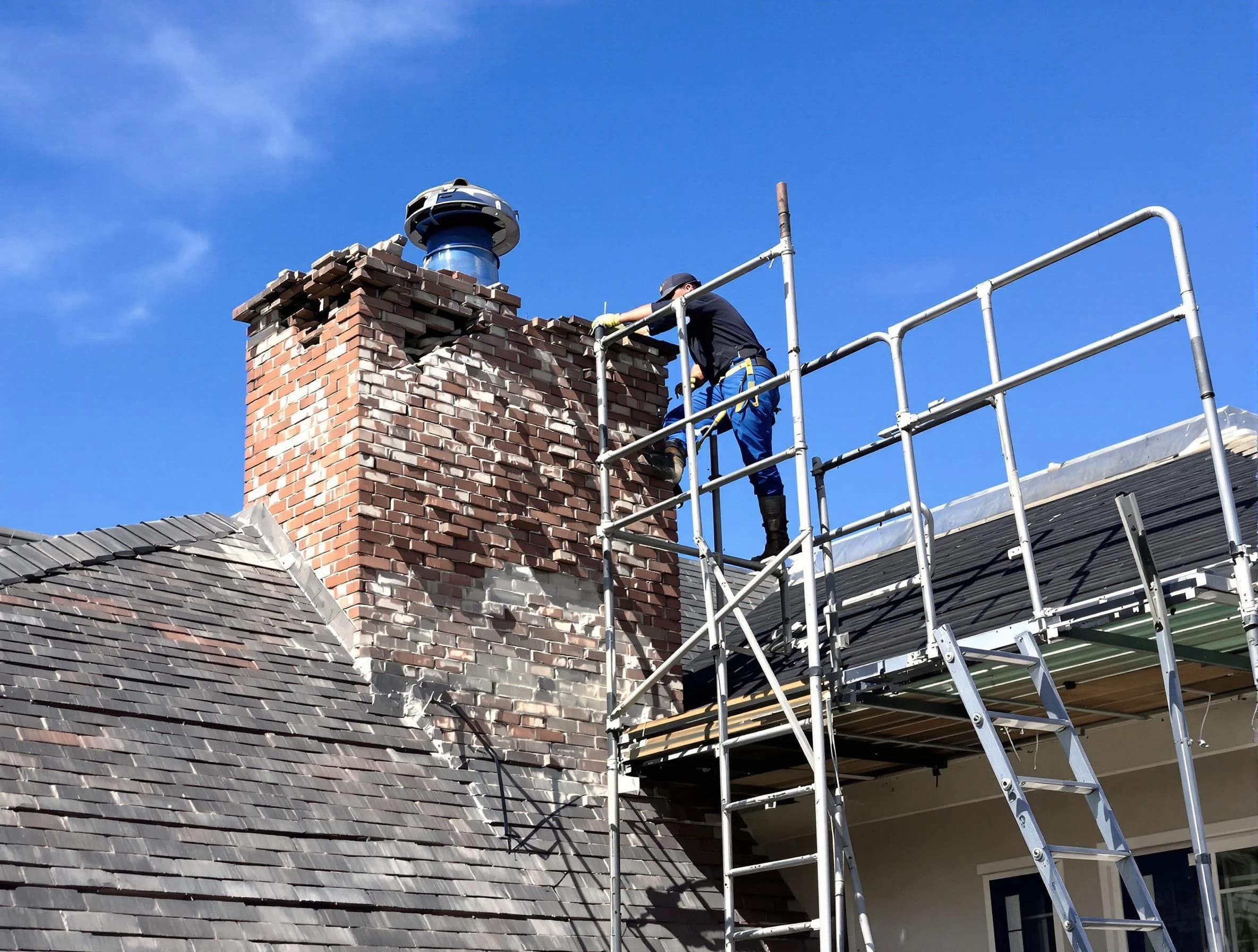 Rebuilding a chimney structure by Little Egg Harbor Chimney Sweep in Little Egg Harbor, NJ