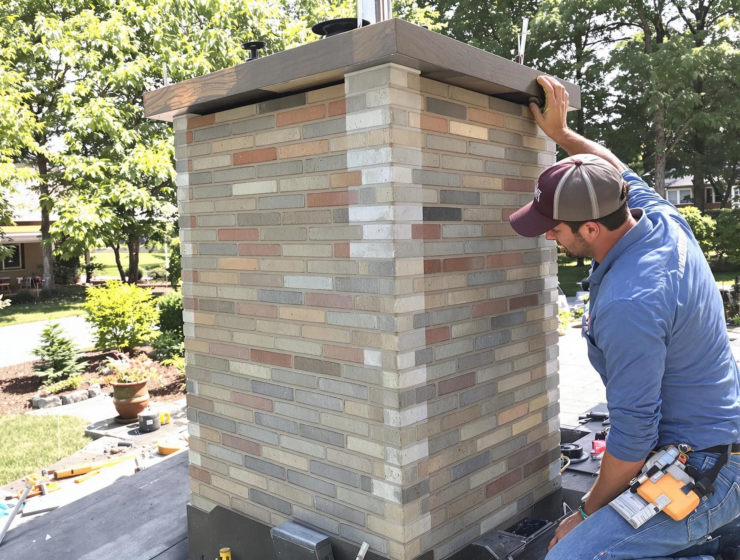 Little Egg Harbor Chimney Sweep completing a modern chimney remodel in Little Egg Harbor, NJ