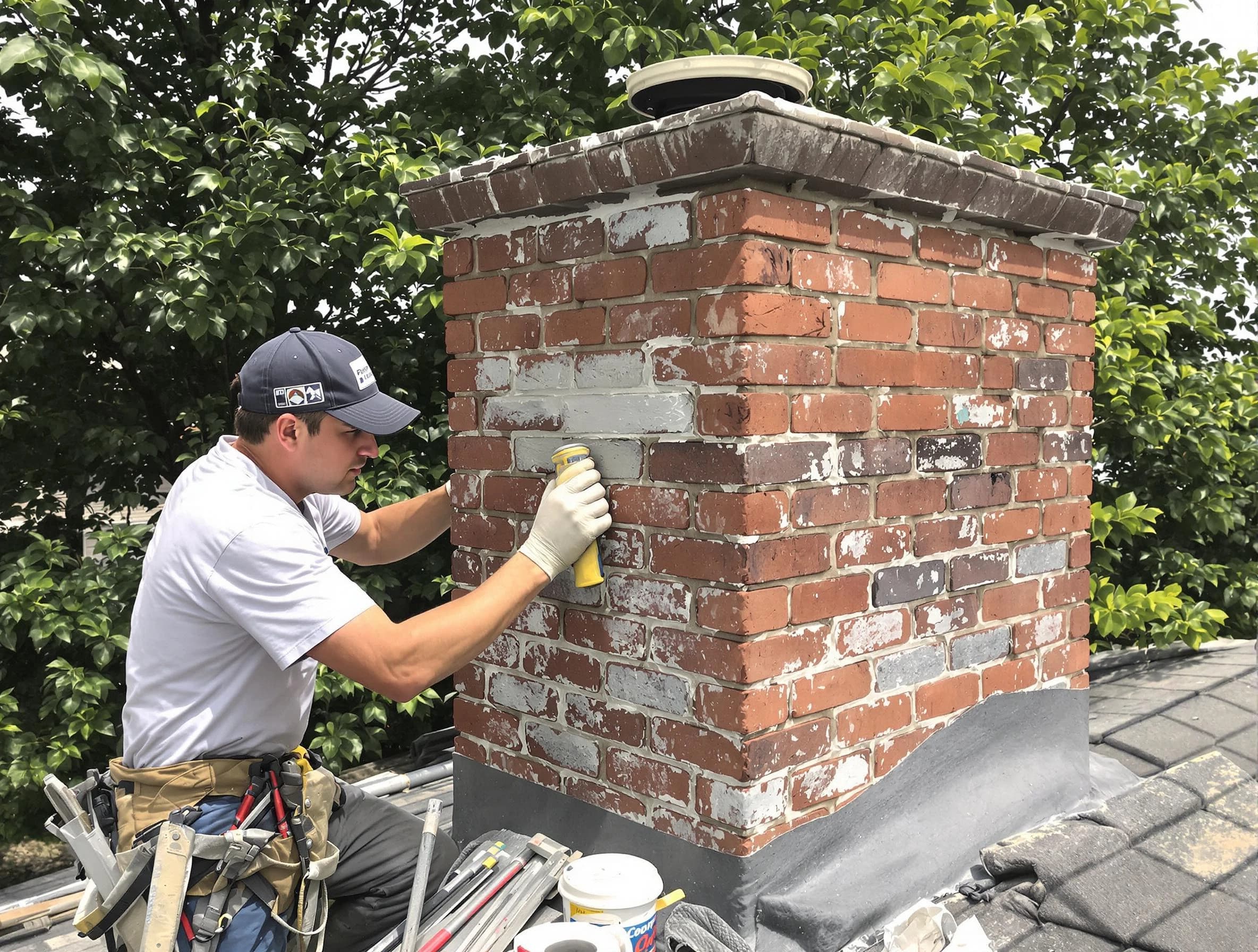 Little Egg Harbor Chimney Sweep restoring an aging chimney in Little Egg Harbor, NJ