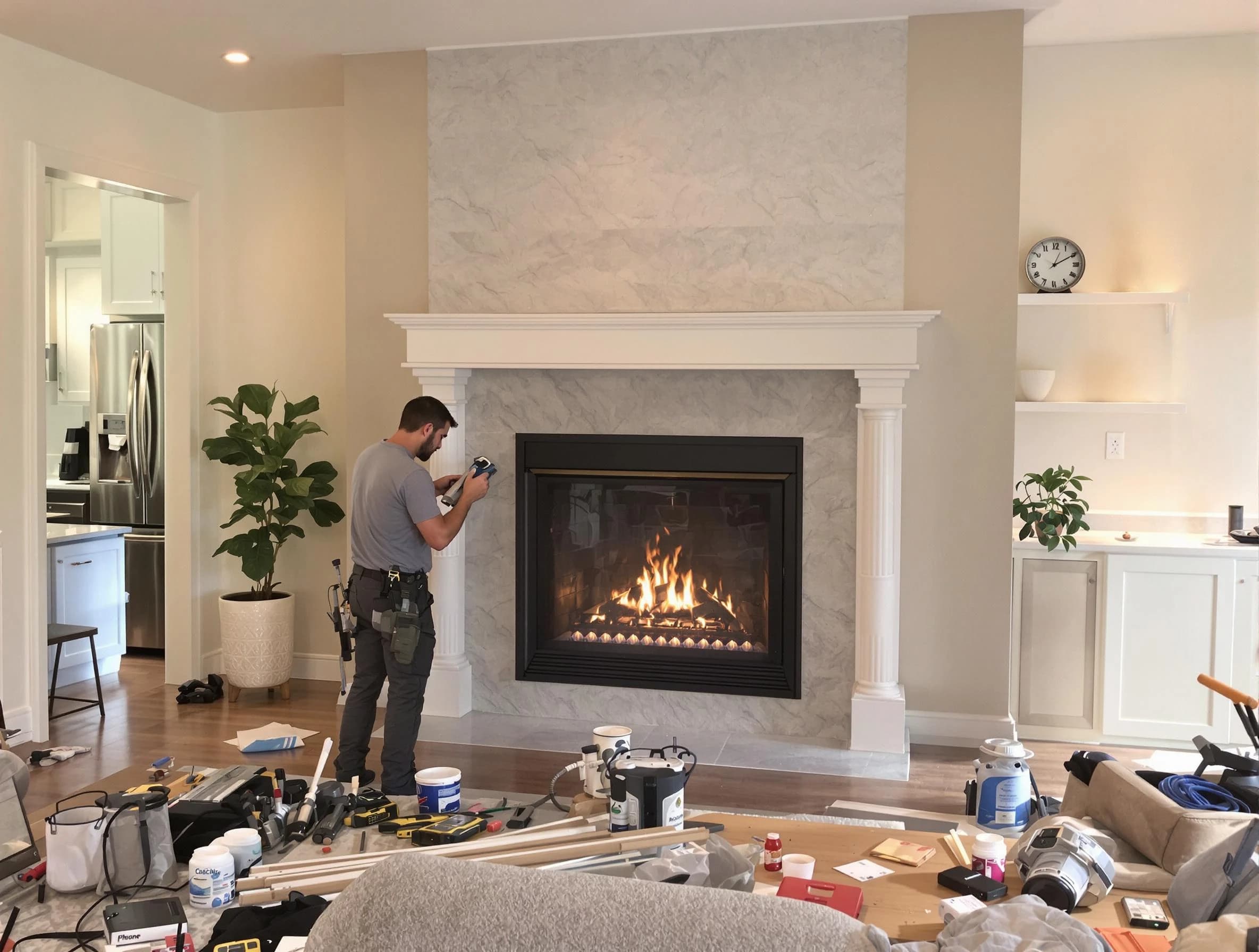 Newly installed fireplace by Little Egg Harbor Chimney Sweep in Little Egg Harbor, NJ