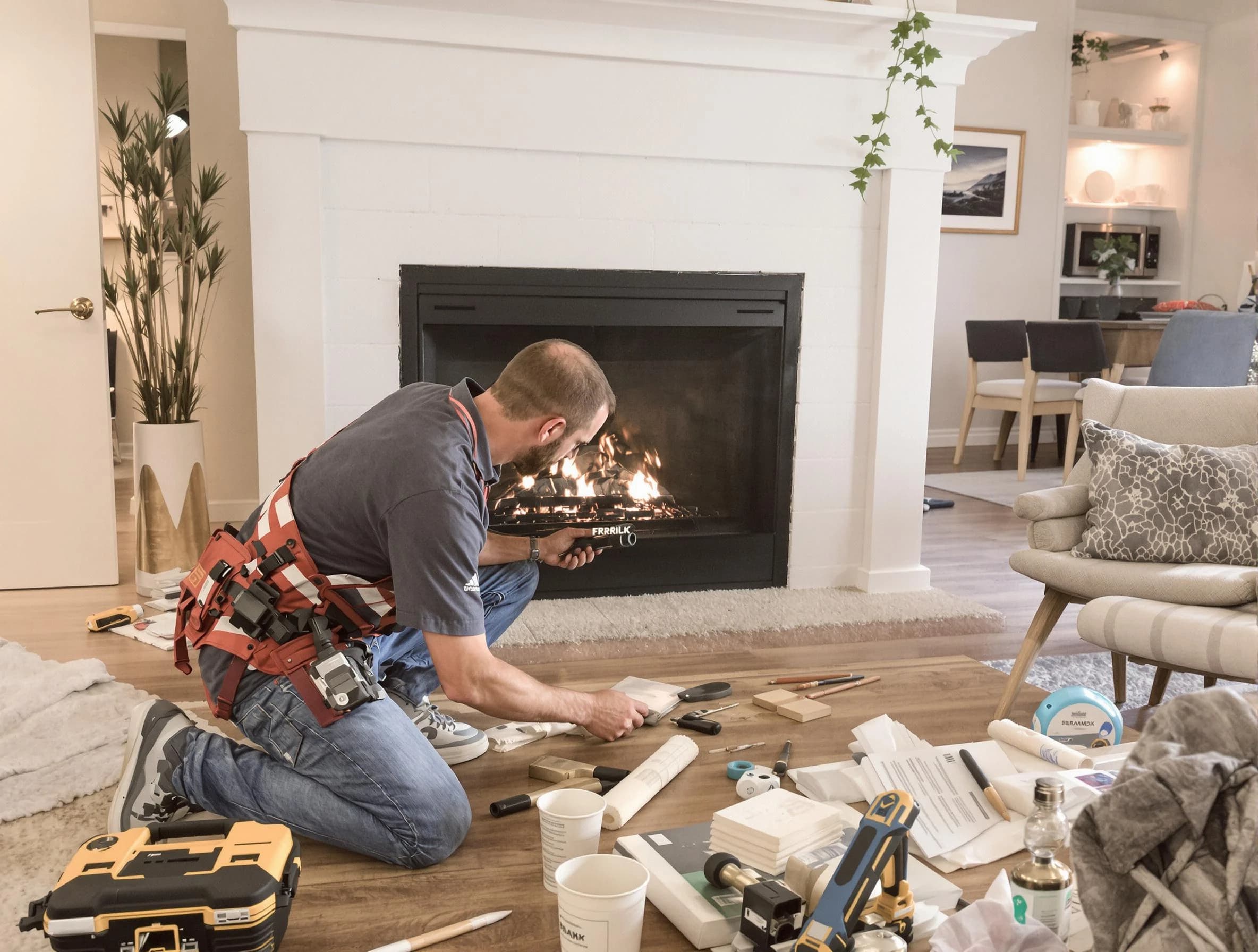 Little Egg Harbor Chimney Sweep performing fireplace repair in Little Egg Harbor, NJ